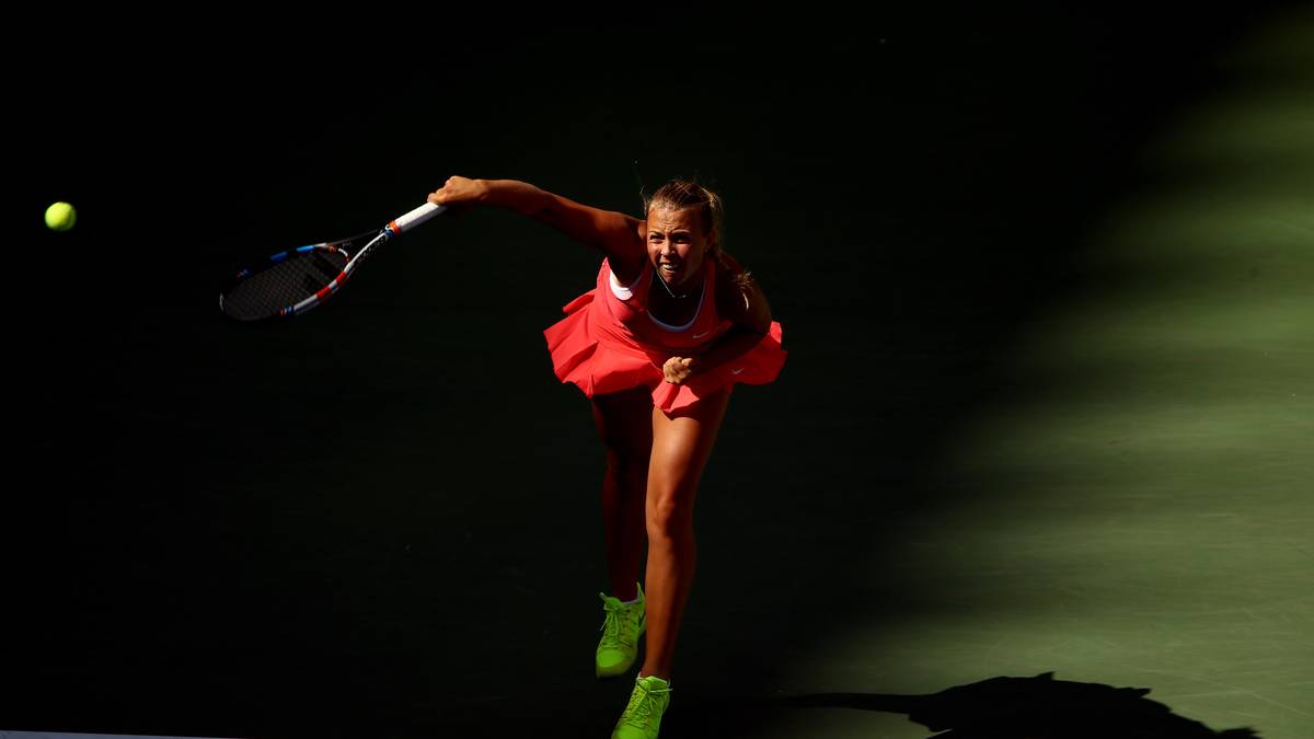 Die 19-Jährige aus dem Baltikum gibt alles, bekommt aber von der Amerikanerin die Grenzen aufgezeigt