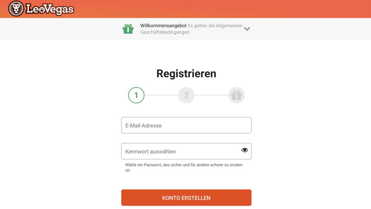 LeoVegas Registrierungsprozess