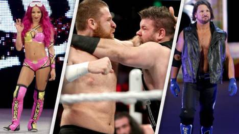 Frische WWE-Gesichter beim Royal Rumble: Sasha Banks, Sami Zayn (2.v.l., mit Kevin Owens), AJ Styles