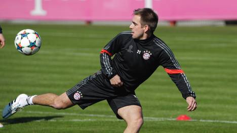 Philipp Lahm zaubert beim Training des FC Bayern