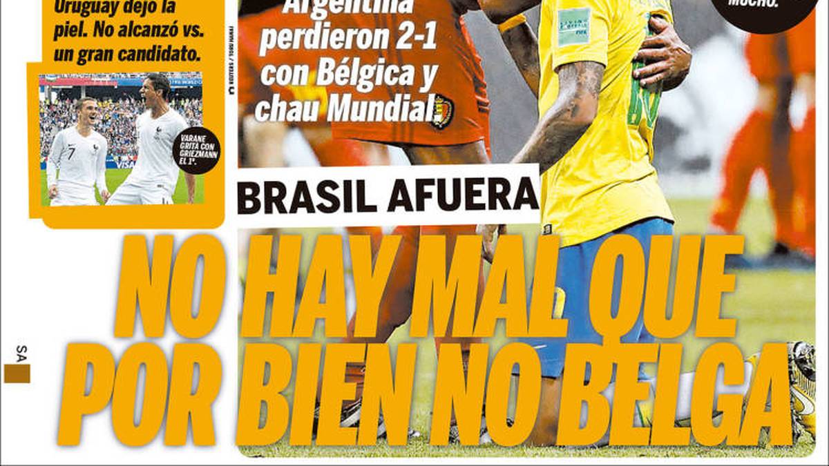 ARGENTINIEN - OLE: "Der Hexa kann warten. Der Papst ist nicht auf unserer, aber auch nicht auf eurer Seite. Raus, Brasilien. Was wollt ihr, das wir sagen? Wir werden nicht traurig sein, dass ihr ausgeschieden seid. Aber wenn wir schon nicht den Pokal holen, dann wollen wir auch nicht, dass ihr ihn holt."