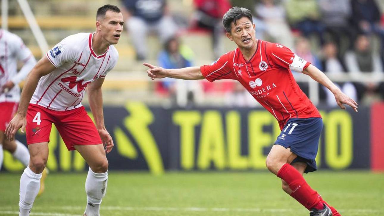 Kazuyoshi Miura bei einer Partie Ende Mai
