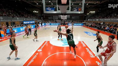Die BBL-Highlights der Partie Fitness First Würzburg Baskets - VET-CONCEPT Gladiators Trier im Video.