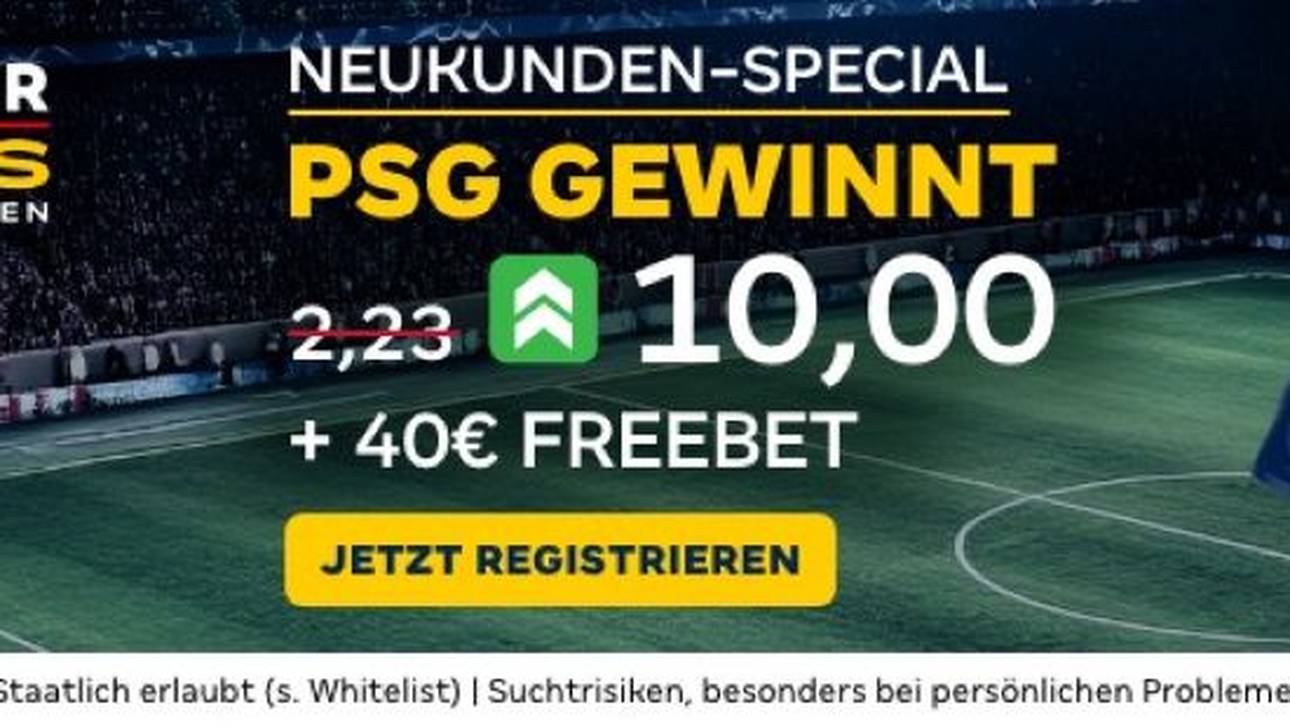 Booste deine PSG-Quote bei Merkur Bets und sicher dir zusätzlich eine 40€ Freebet