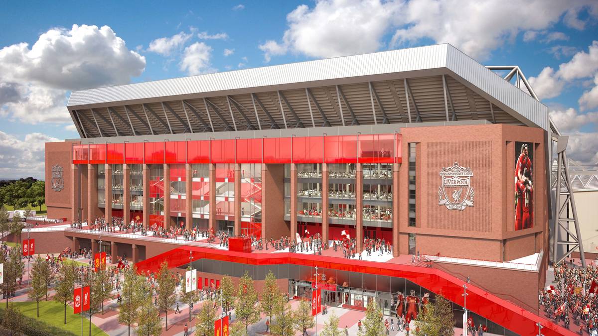 Ein weiteres Highlight sind die 760 rot schimmernden Glasplatten, die in der Fassade der neuen Haupttribüne integriert sind. Der Verein verspricht seinen Fans durch die Glasfassade einen einzigartigen Blick über die Liverpooler Innenstadt