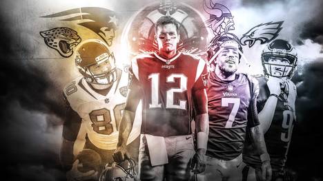 Tom Brady (2.v.l.) und den New England Patriots fehlt nur noch ein Sieg bis zum erneuten Triumph in der NFL
