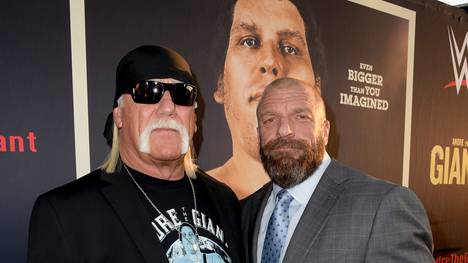 Hulk Hogan (l.) traf im März bei einer Filmpremiere auf WWE-Vostand Triple H