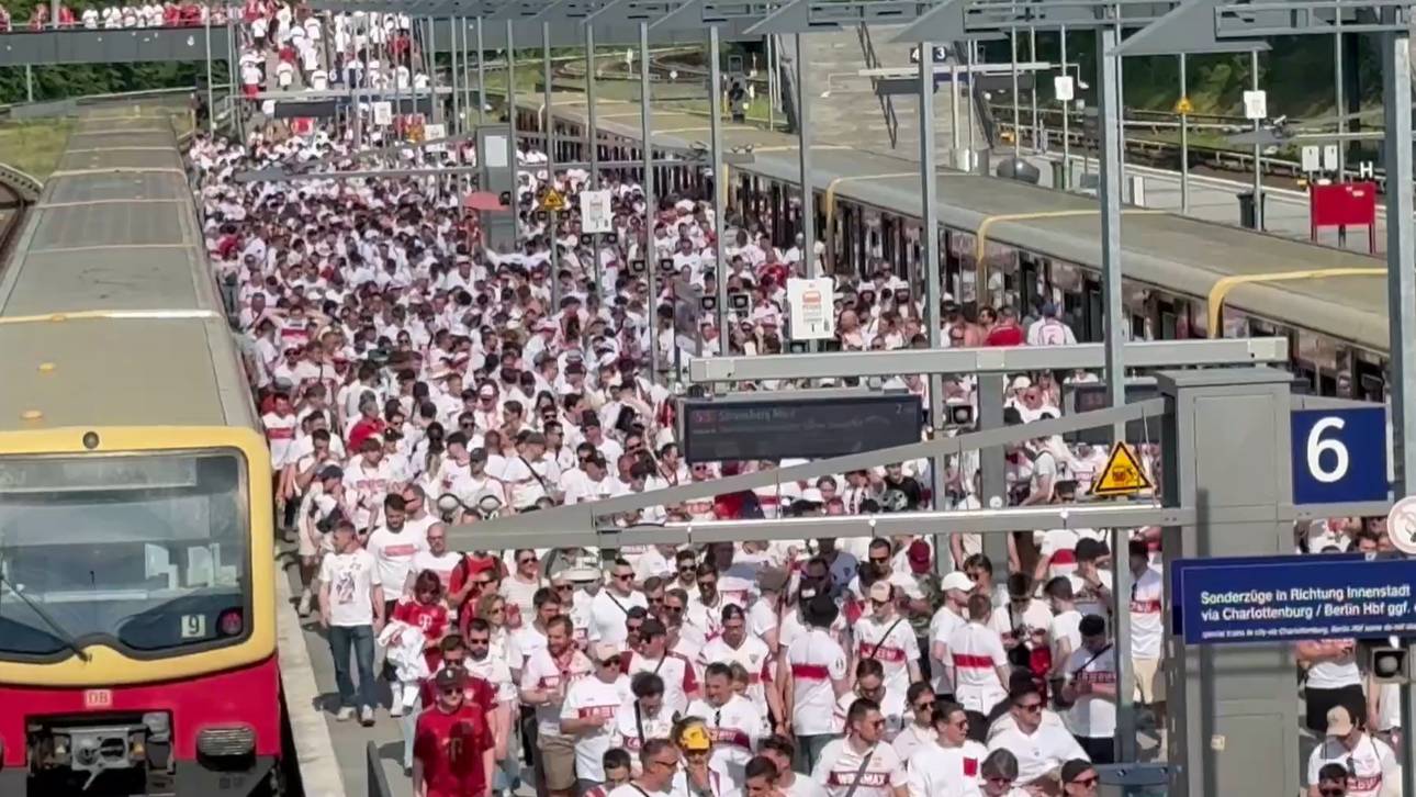 Lautstarker Ansturm: Stuttgart-Fans machen Bahn unsicher