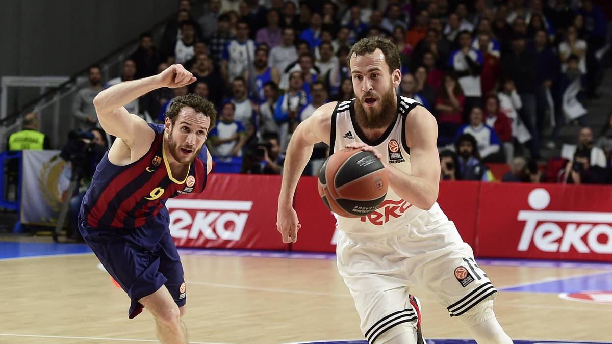 Hardens europäisches Pendant ist Sergio Rodriguez (r.). Der spanische Point Guard von Real Madrid würde auch als "Räuber Hotzenplotz" durchgehen