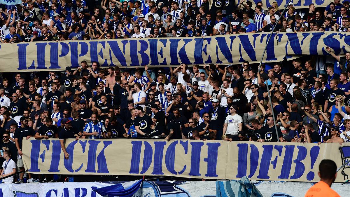 Auch die Hertha-Fans beteiligen sich an dem Protest gegen den DFB