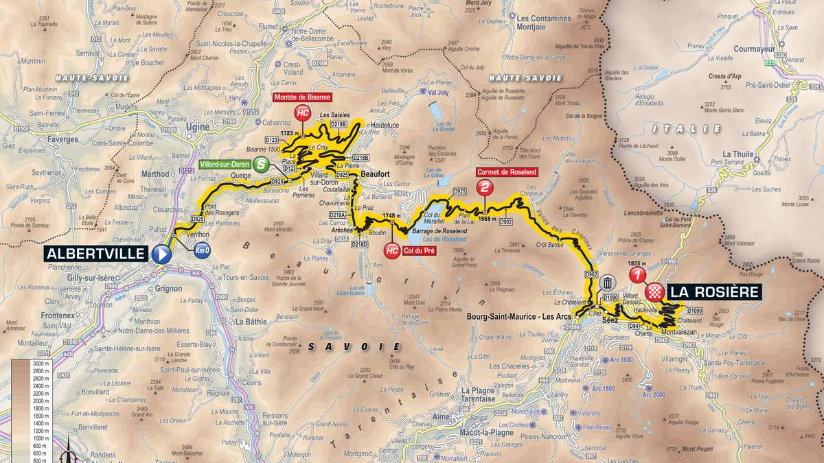 11. Etappe - Albertville nach La Rosière (108,5 km): Spätestens ab jetzt gilt es für die Spitzenfahrer, denn die Tour nimmt nun erst richtig an Fahrt auf. Die Zeit, in der die Helfer ihre Team-Kapitäne durch kleinere Schwierigkeiten eskortiert haben, ist endgültig vorbei