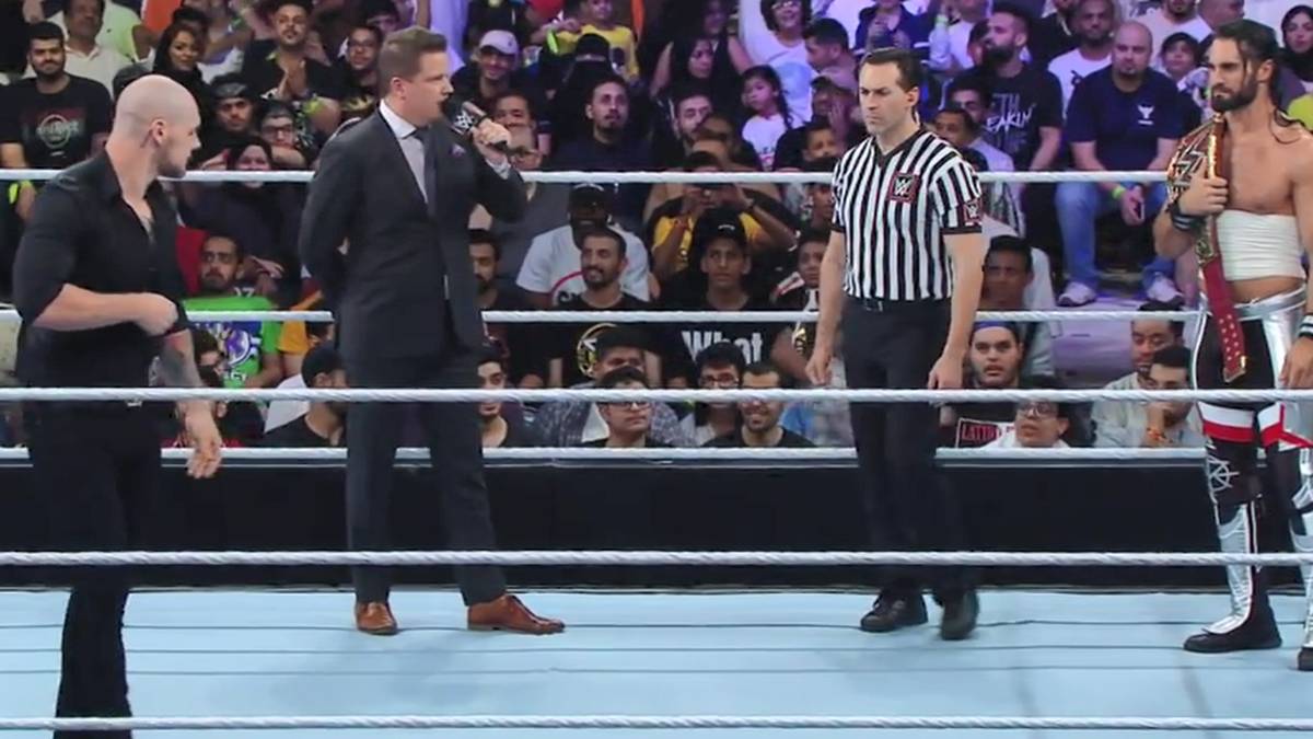 Universal Champion Seth Rollins (r.) und Baron Corbin eröffnen WWE Super ShowDown
