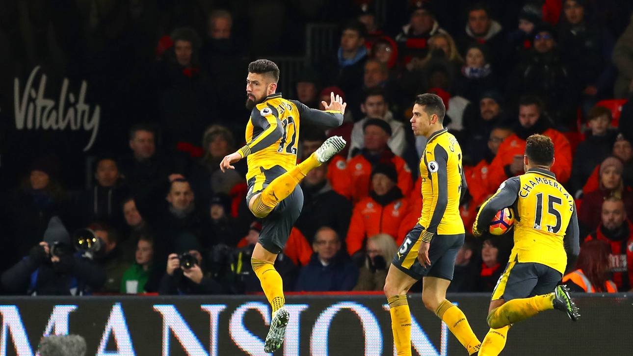 Olivier Giroud erinnerte beim Jubeln an sein Tor des Jahres