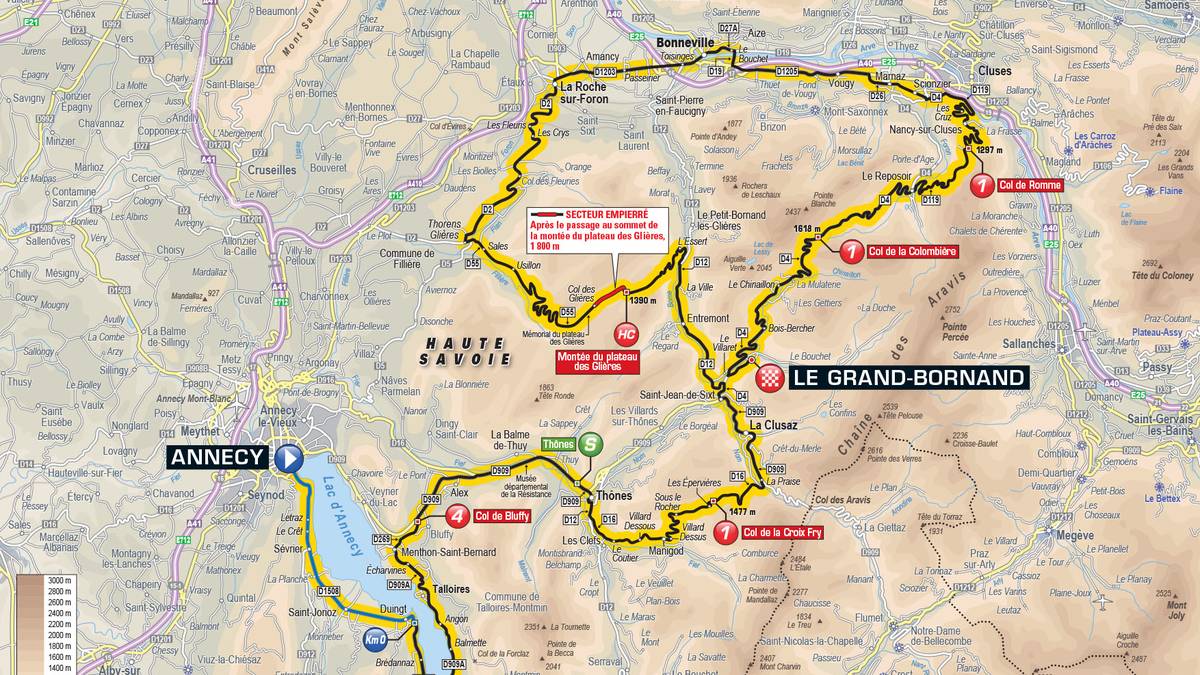 10. Etappe - Annecy nach Le Grand Bornand (158,5 km): Einen Tag Ruhepause - inklusive Flug vom französischen Norden in die französischen Alpen - haben die Fahrer, ehe es an Tag zehn von Annecy nach Le Grand-Bornand geht. Dabei gilt es den ersten von zwei Ruhetagen optimal zu nutzen