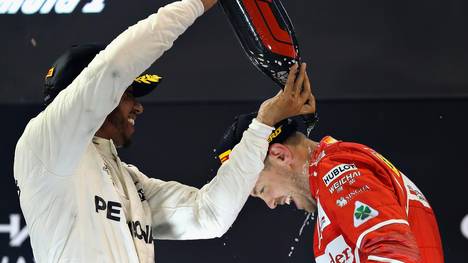 Lewis Hamilton und Sebastian Vettel beim Grand Prix von Abu Dhabi