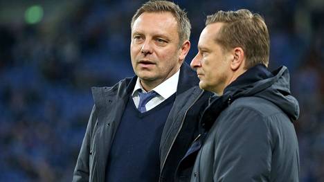 Horst Heldt (r.) verlässt Schalke definitiv, Andre Breitenreiter wohl auch