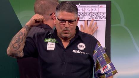Gary Anderson gewinnt das Legenden-Duell mit Michael van Gerwen und zieht ins Viertelfinale der Darts-WM ein.