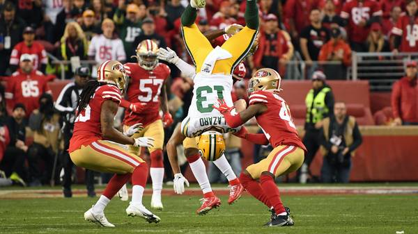 JANUARY 19: Allen Lazard und die Green Bay Packers werden von den San Francisco 49ers in der  NFC Championship rausgeworfen