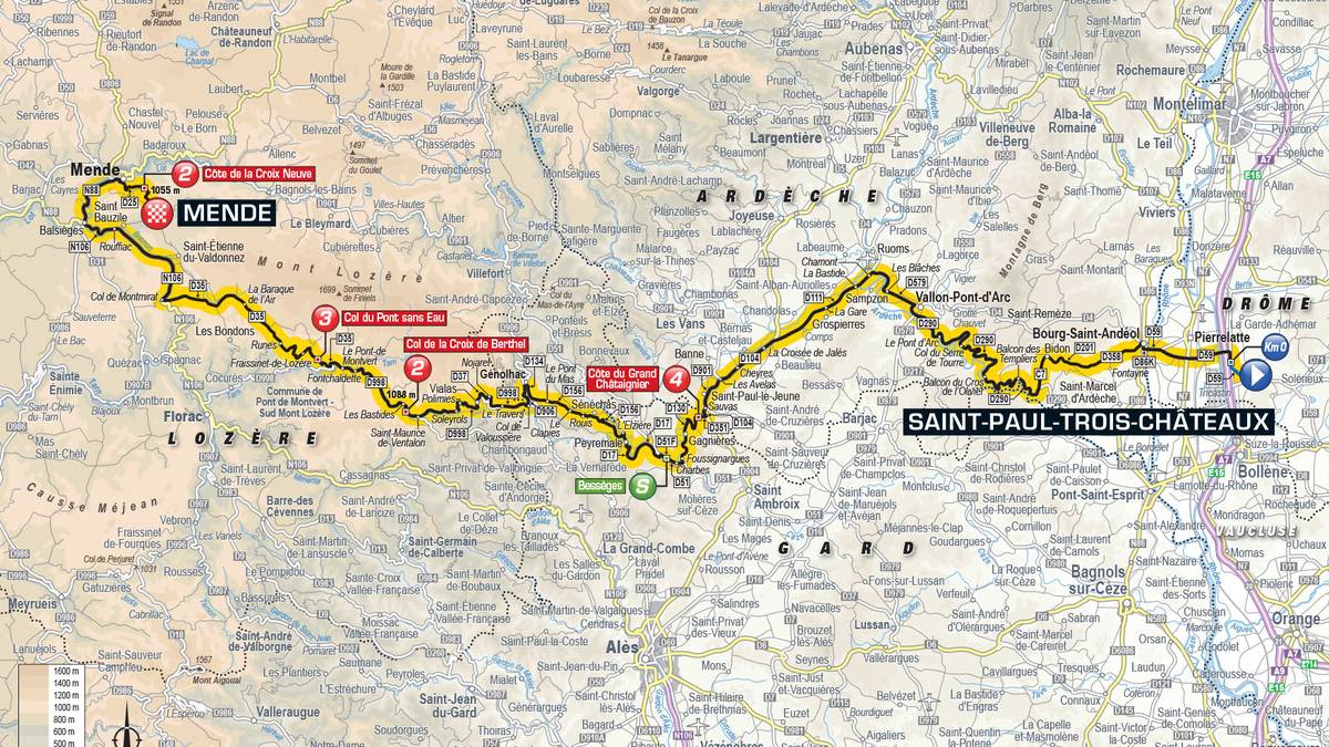 14. Etappe - Saint-Pauol-Trois-Chateaux nach Mende (188 km): Giftig und eng führt die 14. Etappe durch die Schluchten der Ardeche. Dabei müssen die Fahrer besonders achtsam sein, um Stürze zu vermeiden. Zudem ist die Strecke wie gemacht für Ausreißer