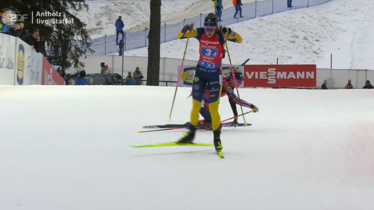 Sturz entscheidet Biathlon-Staffel