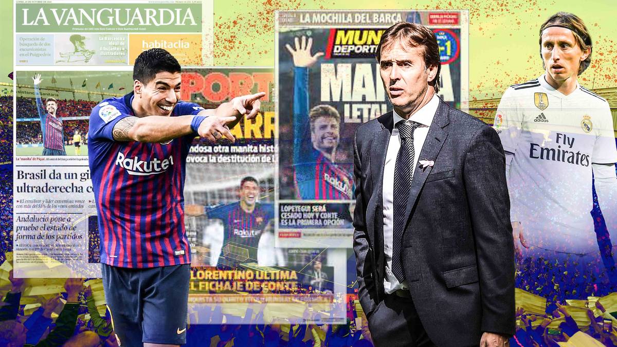 ...und hat damit einen großen Anteil daran, dass Julen Lopetegui bei Real als Trainer kurz vor dem Aus steht. Darauf weisen auch die Zeitungen hin. SPORT1 zeigt ausgewählte Pressestimmen zum Clasico