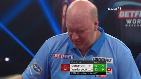 Lange Zeit dominiert Vincent van der Voort die Partie gegen Glen Durrant. Nach dem Doppeldrama im 21sten Leg verliert der Niederländer mehr und mehr die Nerven.