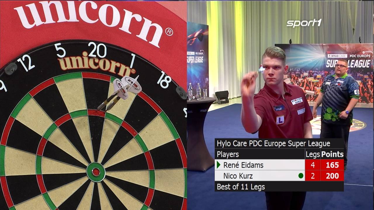 Nico Kurz gegen René Eidams in der HYLO CARE PDC Super League