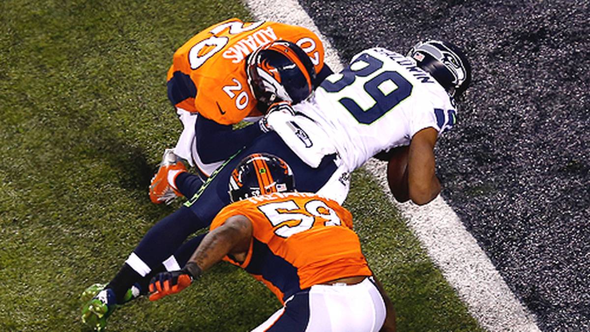 Den 43:8-Endstand stellt Doug Baldwins Touchdown her - was für eine Klatsche