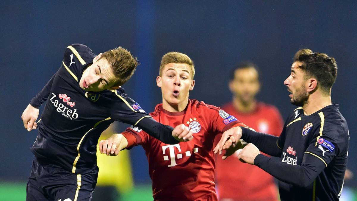 ...wie Joshua Kimmich, der hier von Marko Rog (l.) und Goncalo Santos in die Zange genommen wird, ...