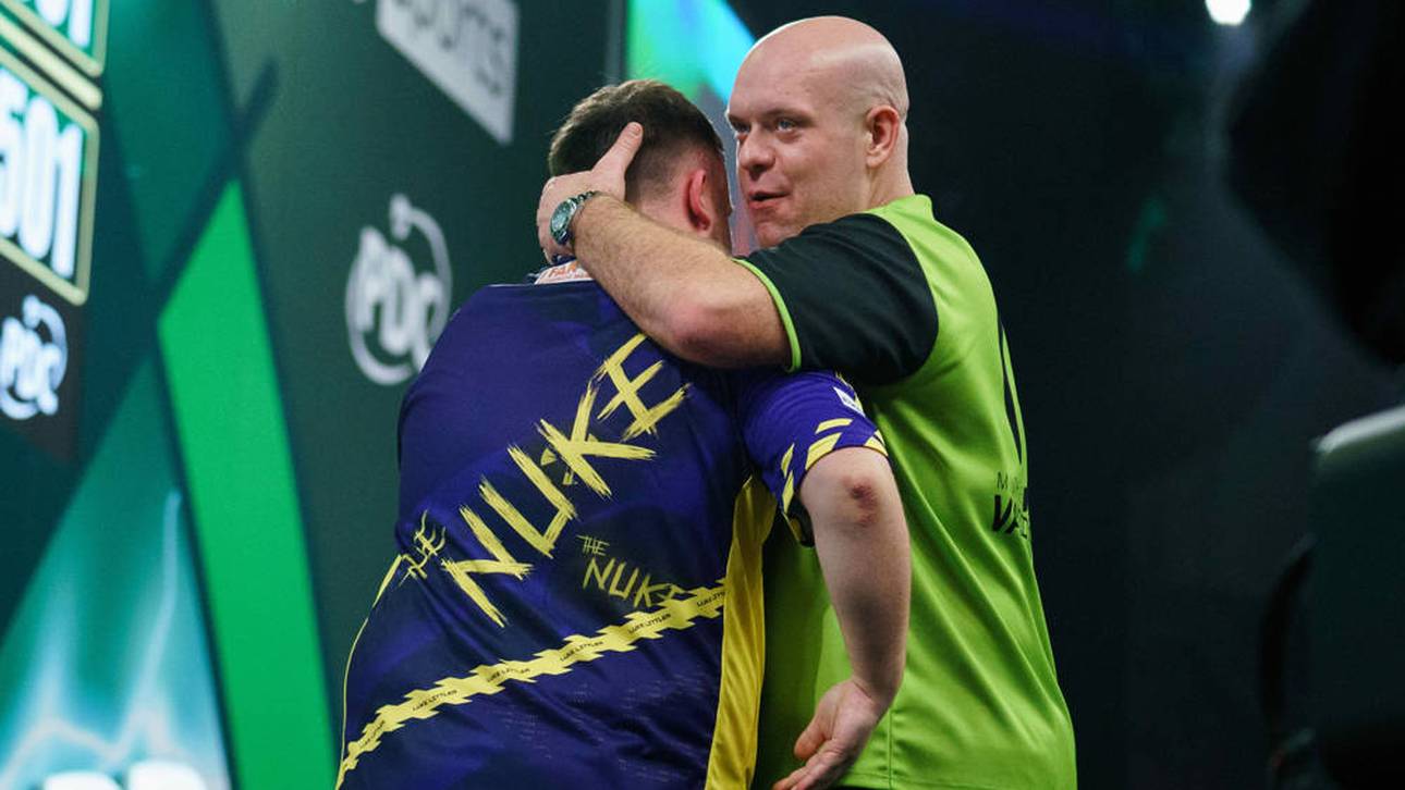 Michael van Gerwen (r.) verlor das WM-Finale gegen Luke Littler