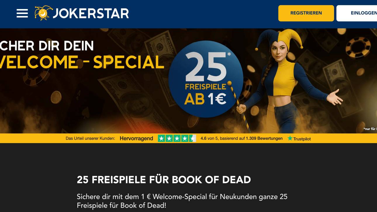 Jokerstar Freispiele ab 1€ Einzahlung 