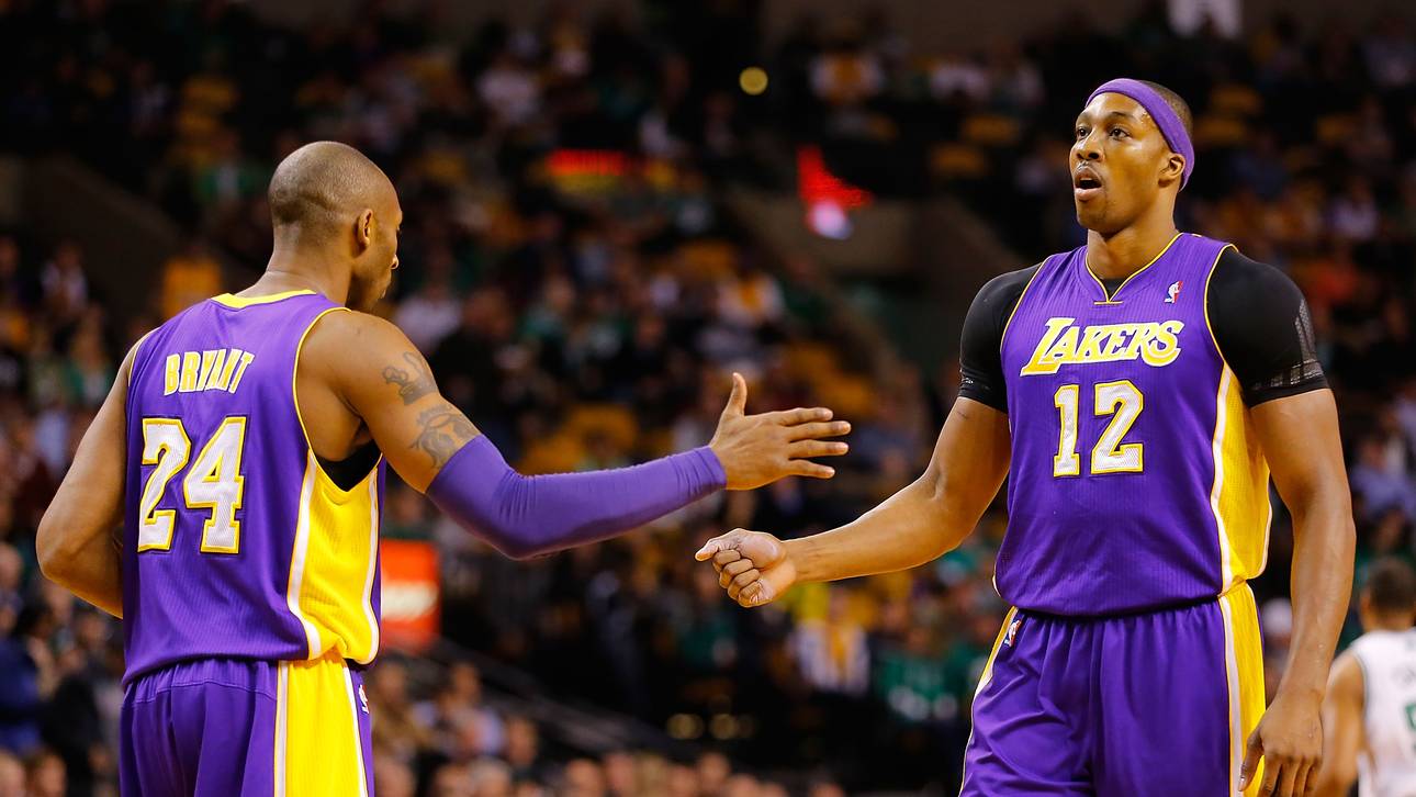 Dwight Howard (r.) und Kobe Bryant spielten gemeinsam bei den Los Angeles Lakers