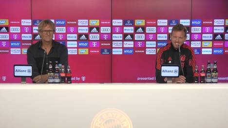 Bei der Pressekonferenz vor dem Topspiel gegen Borussia Dortmund wird Julian Nagelsmann von einem Journalisten befragt, ob Jamal Musiala eine Chance im Zweikampf gegen Niklas Süle hätte.
