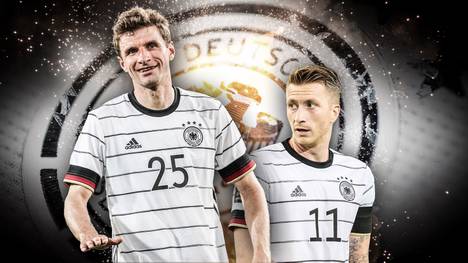 Marco Reus und Thomas Müller kämpfen bei der Nationalmannschaft um denselben Stammplatz. Zuletzt bekam der Dortmunder vor dem Bayern-Star den Vorzug. 
