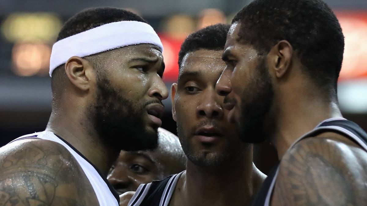 DeMarcus Cousins und LaMarcus Aldridge sind offenbar nicht einer Meinung. Routinier Tim Duncan verhindert schlimmeres