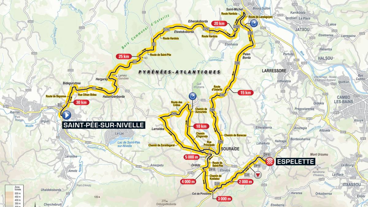 20. Etappe - Einzelzeitfahren Saint-Pee-sur-Nivelle nach Espelette (31 km): Vorletzter Tag und das einzige Einzelzeitfahren steht auf dem Plan - inmitten der Pyrenäen. Spezialisten wir Tony Martin wird das weniger entgegen kommen als den Bergspezialisten die hier noch einmal Boden gut machen können