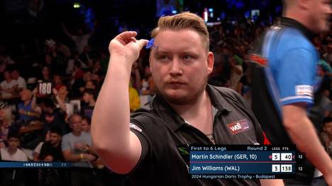 Martin Schindler gewinnt in der zweiten Runde der Hungarian Darts Trophy gegen Jim Williams im Decider und spielt in der dritten Runde gegen Stephen Bunting.