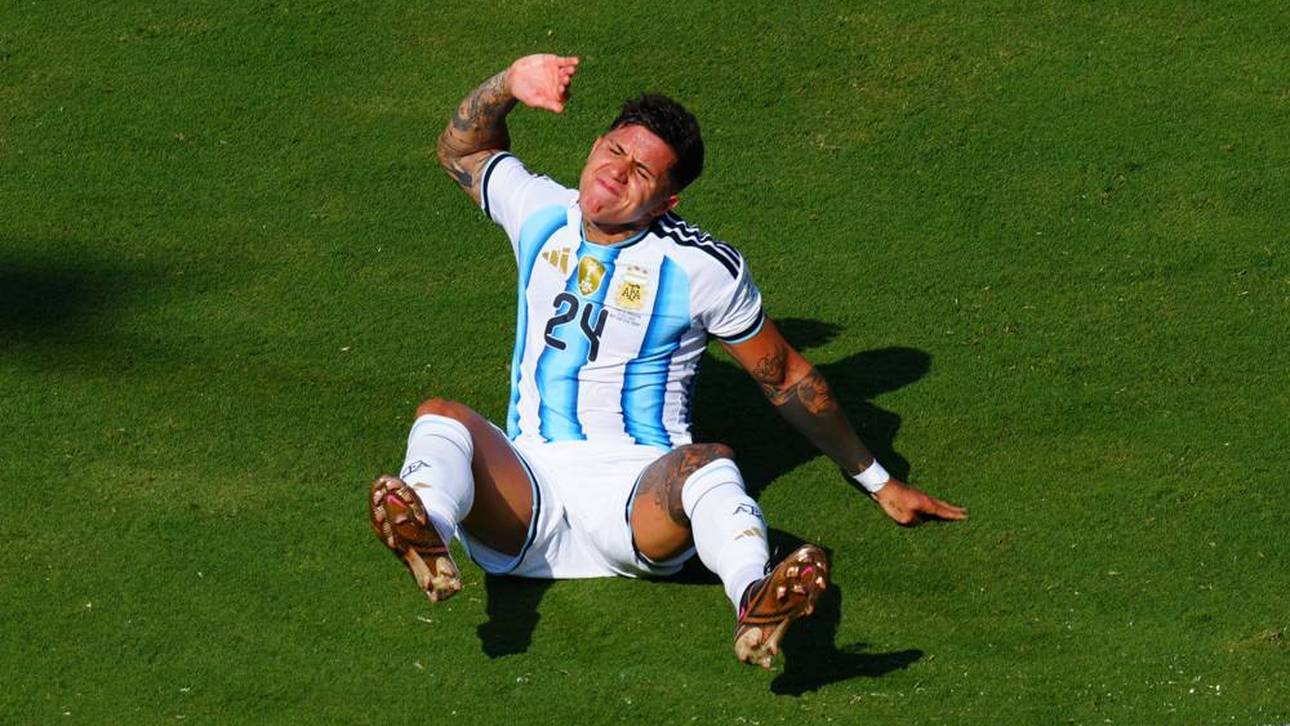Enzo Fernandez sah seine erste Gelbe Karte im WM-Finale zwischen Argentinien und Spanien für diese Wut-Attacke