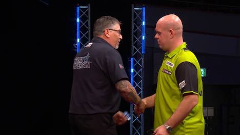 Michael van Gerwen scheitert im Achtelfinale der Europen Darts Championship deutlich an Gary Anderson und findet zu keiner Zeit zu seinem Spiel.