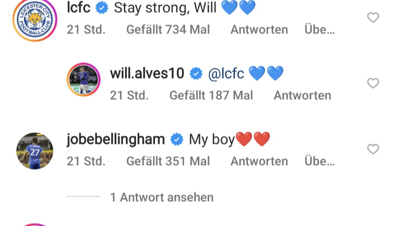 Viele wünschen Will Alves eine schnelle Genesung