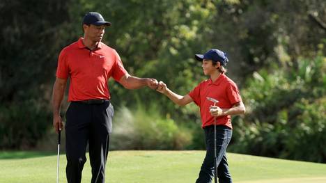 Zufrieden: Tiger Woods und Sohn Charlie