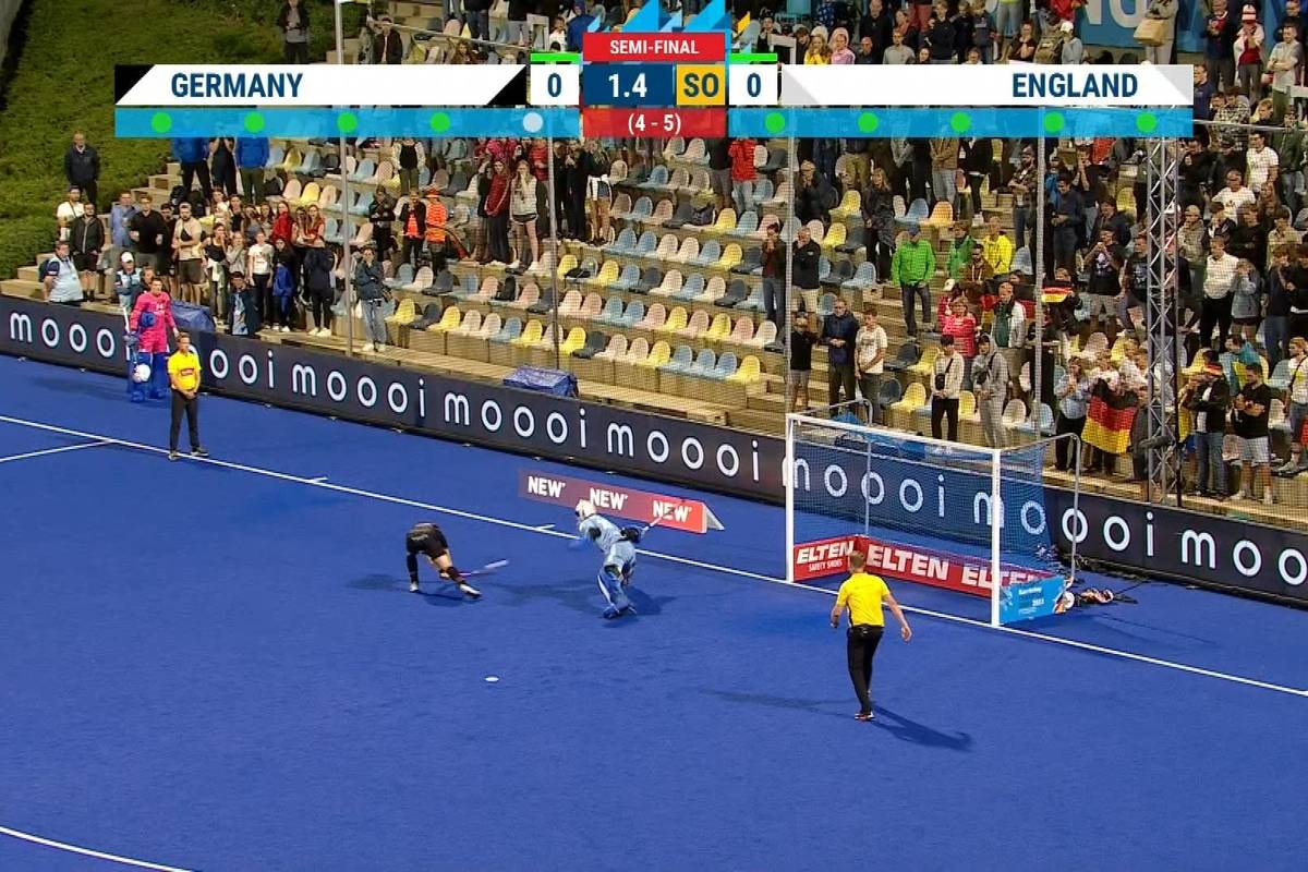 Die deutschen Hockey-Männer scheitern denkbar dramatisch im EM-Halbfinale an England. Im Penalty-Shootout unterliegt Deutschland mit 4:5.