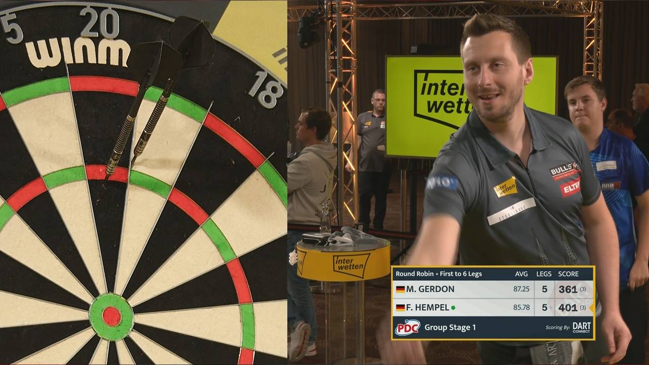 PDC Europe Super League: Florian Hempel gewinnt gegen Marcel Gerdon