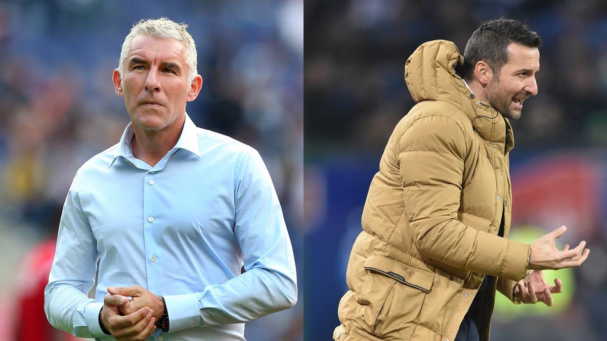 Hamburger SV: Mirko Slomka (l.), bis 15. September 2014 - Nachfolger: Joe Zinnbauer