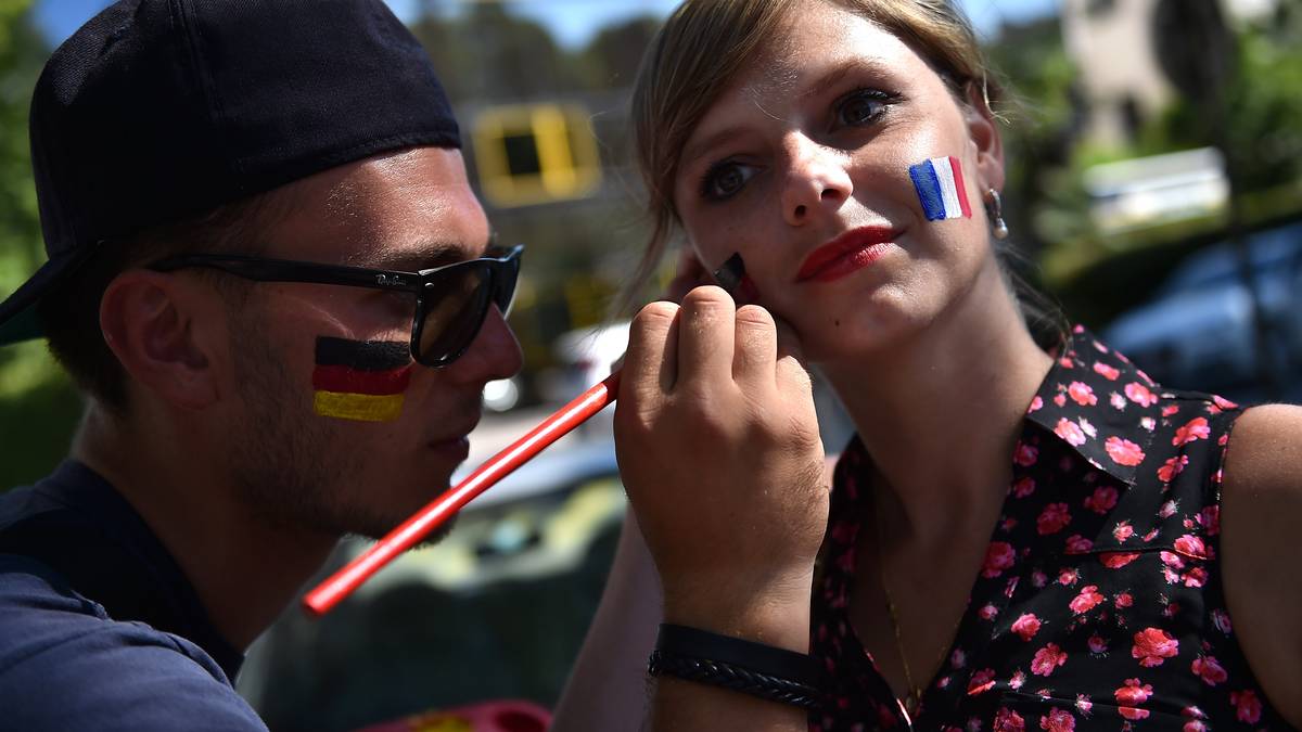 French And German Fans Walk To The UEFA EURO 2016 Semi Final