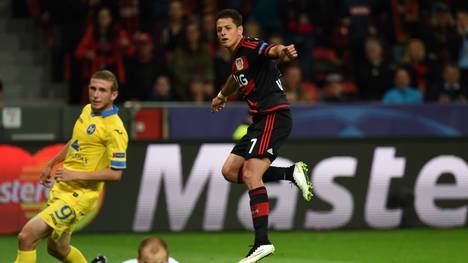 Chicharito erzielt sein erstes Tor im Trikot von Bayer Leverkusen