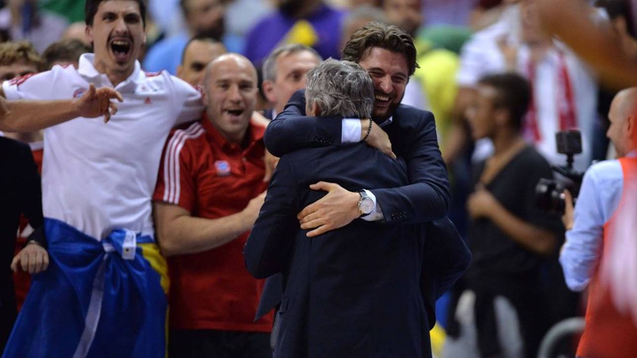 Marko Pesic und sein Vater Svetislav nach der Bayern-Meisterschaft 2014