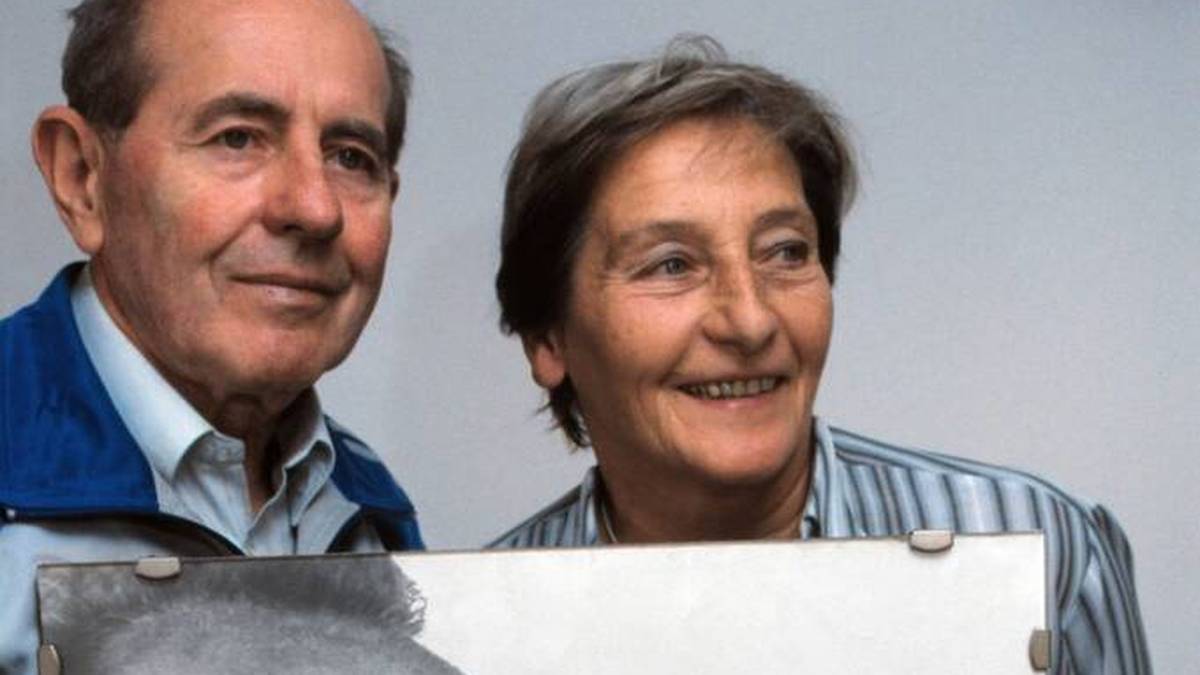 Emil Zatopek und Dana Zatopkova kurz vor Emils Tod im Jahr 2000