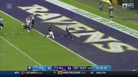 Im Spiel zwischen den Titans und den Ravens muss die Overtime die Entscheidung bringen. Und das ist eine Aufgabe für den Superstar.