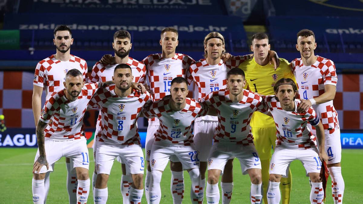 Kroatien Teamfoto im Heimtrikot 